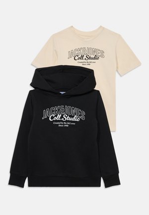 JJMAKOTO TEE HOOD SET - Hoodie - antique white/sweat black