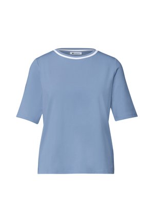 Street One, CREWNECK T-SHIRT WITH CONTRAST DETAILING - T-shirt basique - northern blue