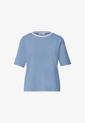 Street One, CREWNECK T-SHIRT WITH CONTRAST DETAILING - T-shirts basic - northern blue