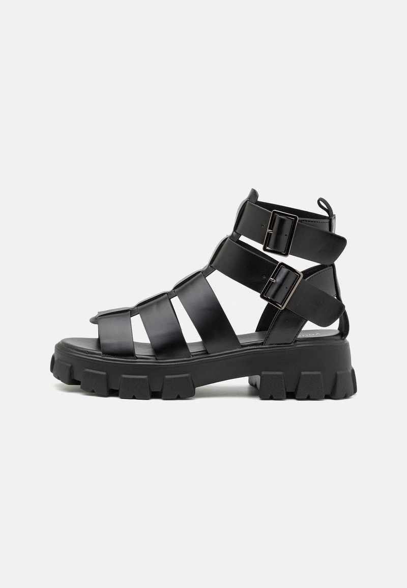 YOURTURN - UNISEX - Platform szandálok - black, Nagyítás