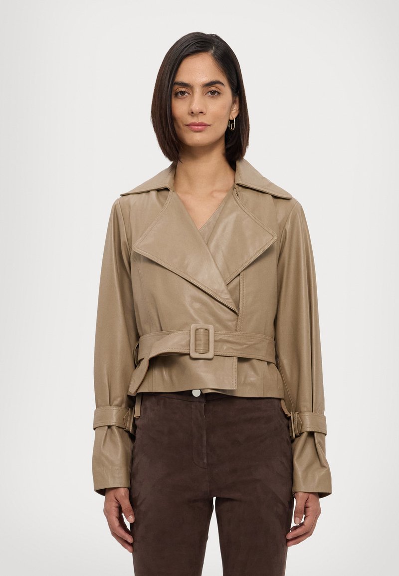 STUDIO ID - JACKET - Leather jacket - nappa mud, Enlarge