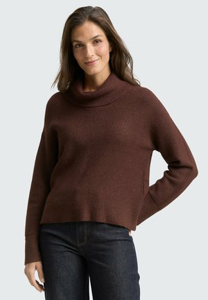 ROLLKRAGENPULLOVER - Trui - dark pecan brown melange