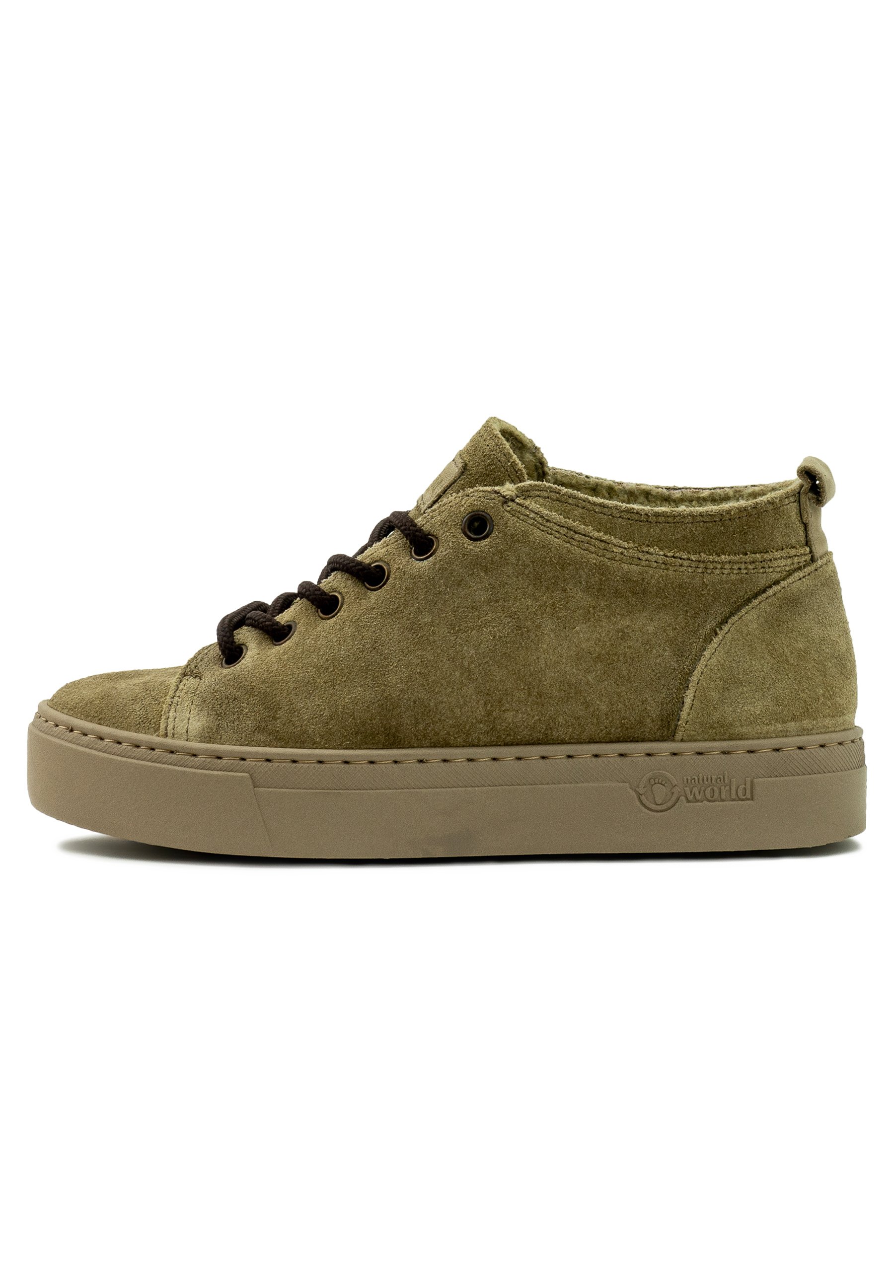 Natural World Scarpe Stringate Donna Modello 6220 | Colore Castagno, Tacco Piatto, Vestibilità Normale, Stile Classico