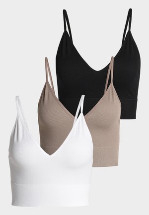 CARVICKY RIB S/L V-NECK 3-PACK TOP - Caraco - black+falcon+bright white