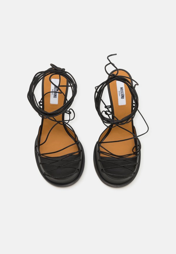 LACED LETTERING - Platform sandals - nero4