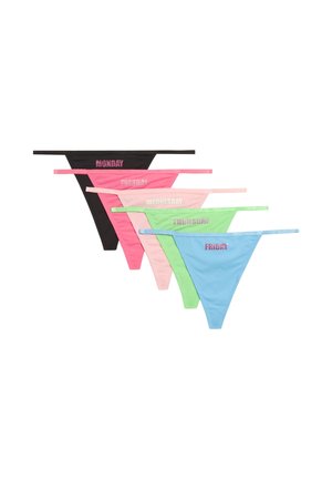 STRING IMPACT MON-FRI 5 PACK - Perizoma - blk/h pnk/jc pnk/summer grn/dusk blu