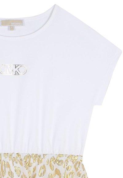 Michael Kors Kids IMPRIMÉE - Robe en jersey - ecru dore