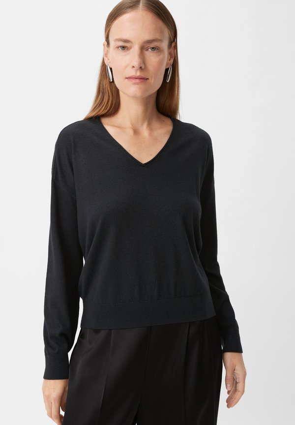 MIT GLITZER - Strickpullover - schwarz