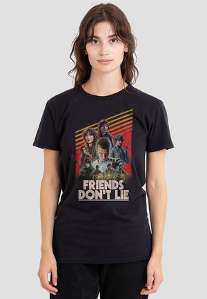 STRANGER THINGS FRIENDS DON T LIE POSTER - T-Shirt print - black