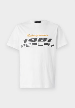 Replay SHORT SLEEVE GRAPHIC - Print T-shirt - natural white