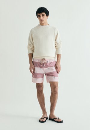 Scalpers, SCALPERS SKULL STRIPES SWIMSUIT - Bañador corto - pink stripes
