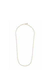 Guldtonad halsband med en vriden design. Har en subtil textur och ett lås bak för säker stängning.