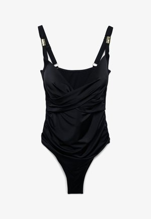 Terranova, COSTUME INTERO CONTENITIVO CON DRAPPEGGIO - Costume da bagno - nero