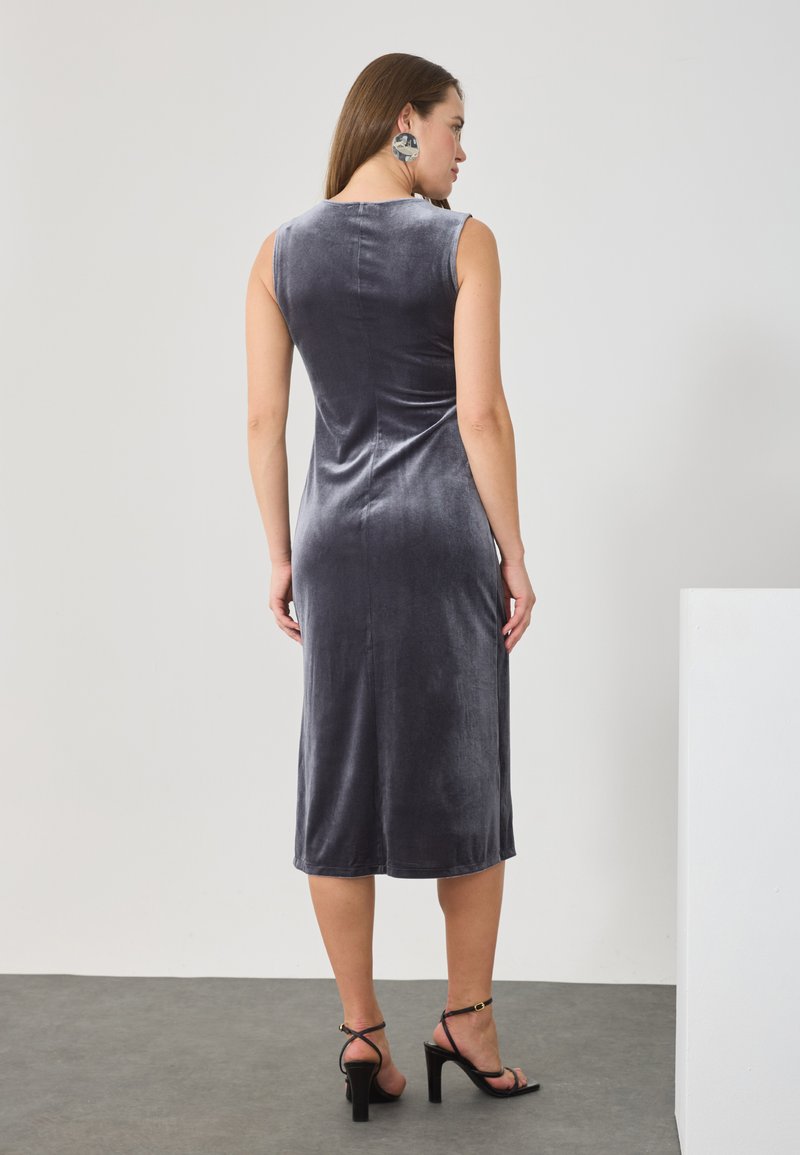 Robe De Soirée Grise Taille M (10-12) - Sans Manches Mini - Polycoton - Neuf Sans étiquettes