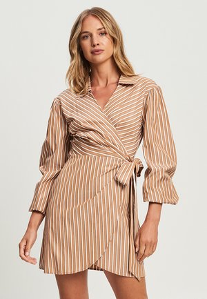 FELIX  - Day dress - tan stripe