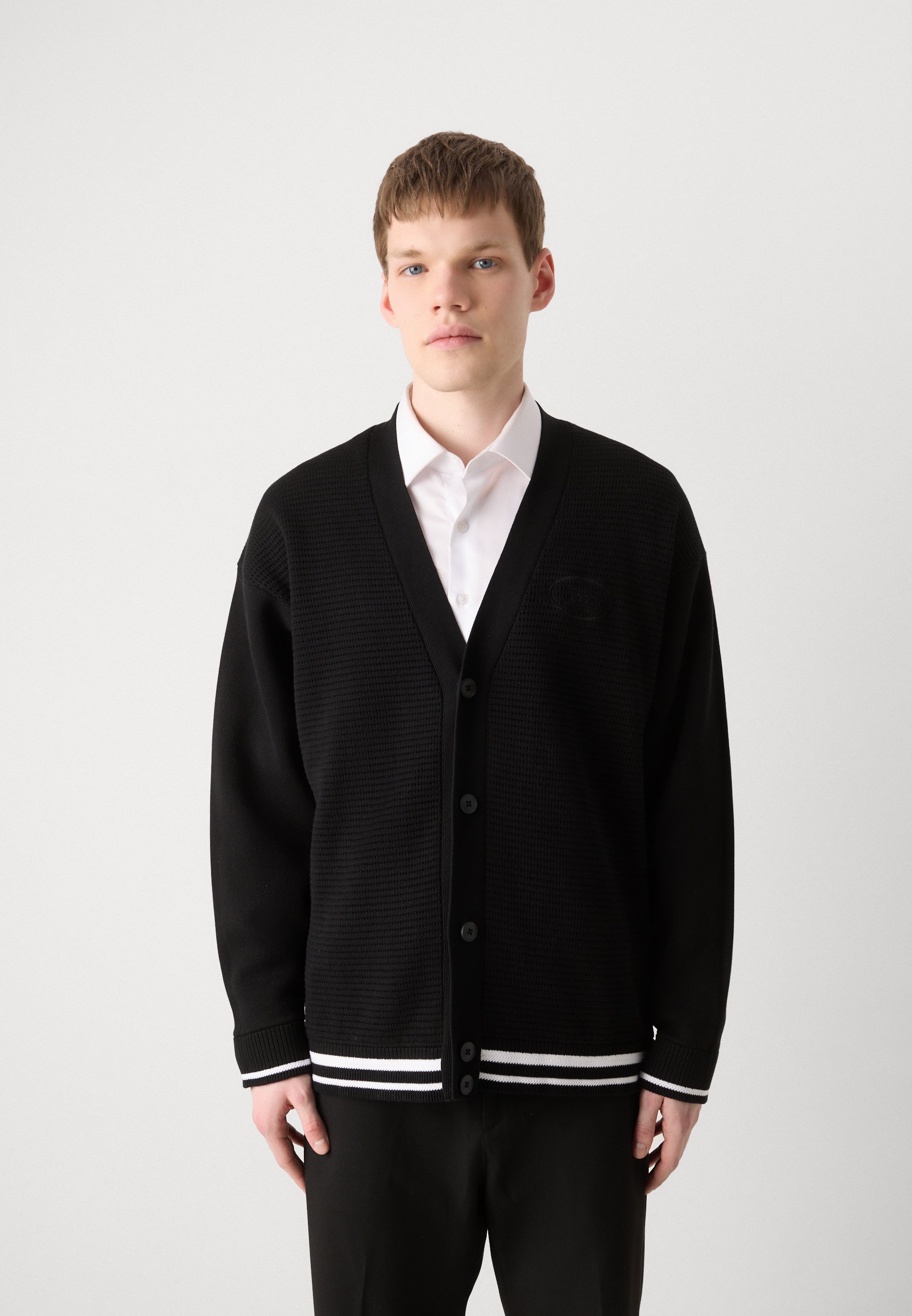 【HUF】2022AW ODBAR LOGO CARDIGAN【XL】BLACK BARBED-WIRE-