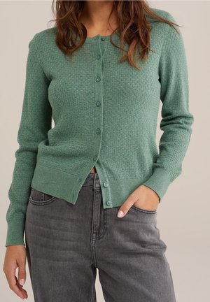 Cardigan - mottled light green
