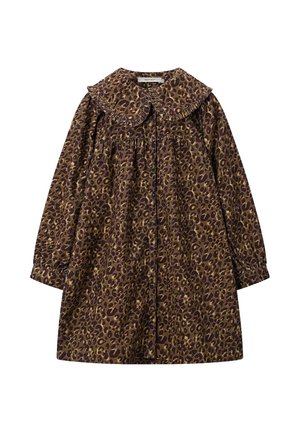 MIT LEOPRINT - Robe chemise - dunkelgrün