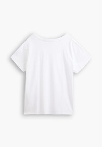 Balts kokvilnas T-krekls ar brīvu piegriezumu, īsām piedurknēm un apaļu izgriezumu. Gluda tekstūra, bez rakstiem vai uzlīmēm.