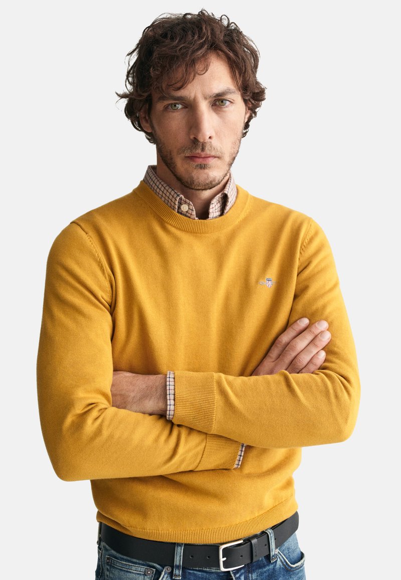 GANT CLASSIC C NECK - Jersey de punto - maple yellow