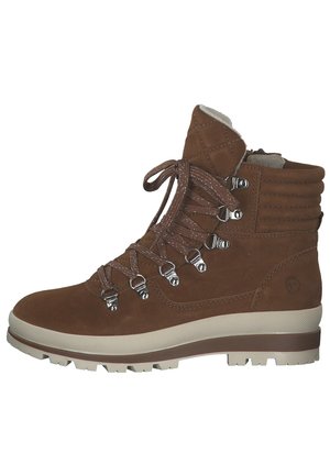 Lace-up ankle boots - cognac