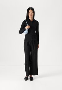 Hollister Co. TAILORED WIDE LEG - Kelnės - black