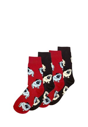 4 PACK PUGS - Strømper - red/brown
