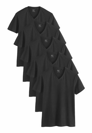 V-NECK FIVE PACK - Camiseta básica - black