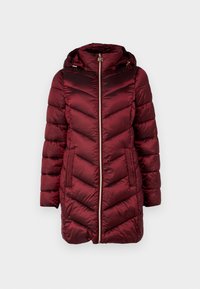 HOODED LONGLINE CHEVRON - Wintermantel - dark red