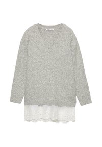 COMBINED HEM - Svetrík - light grey
