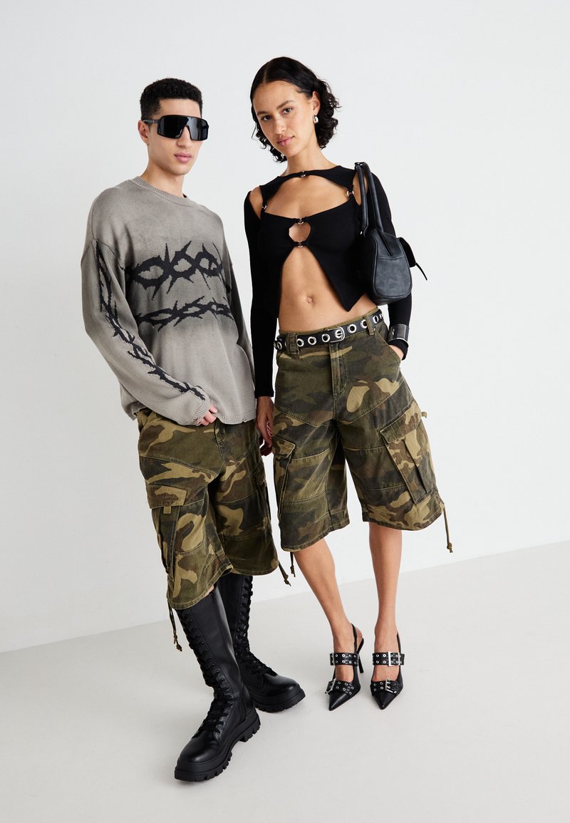 jaded london vintage grey cargo mini dress Jaded London Cargo Pocket High Neck Crop Top main image 1