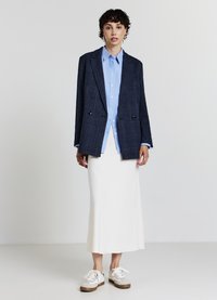 Calliope DOPPIOPETTO FANTASIA QUADRI - Cappotto corto - var blu notte