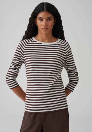 WITH STRIPED - Langarmshirt - coffee bean