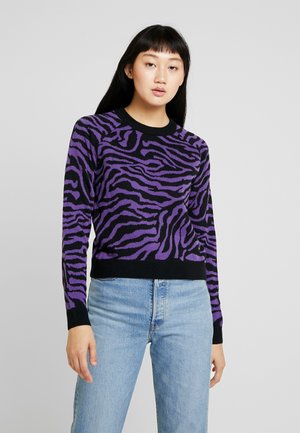 LADIES SHORT TIGER SWEATER - Džemper - black/purple