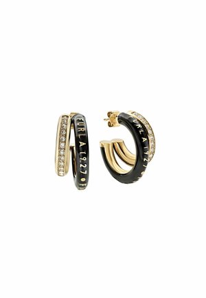 Auskarai - gold tone and black