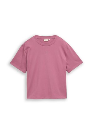TOM TAILOR DENIM, BOXY FIT T-SHIRT MIT STICKEREI - T-Shirt basic - dusty berry