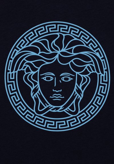 Versace MEDUSA GRECA PRINT UNISEX - Triko s potiskem - navy/ballet blue