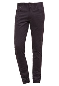 Svarta slim-fit jeans tillverkade av bomullsmix. Har en klassisk fem-fickdesign med metallnitar och dragkedjestängning.