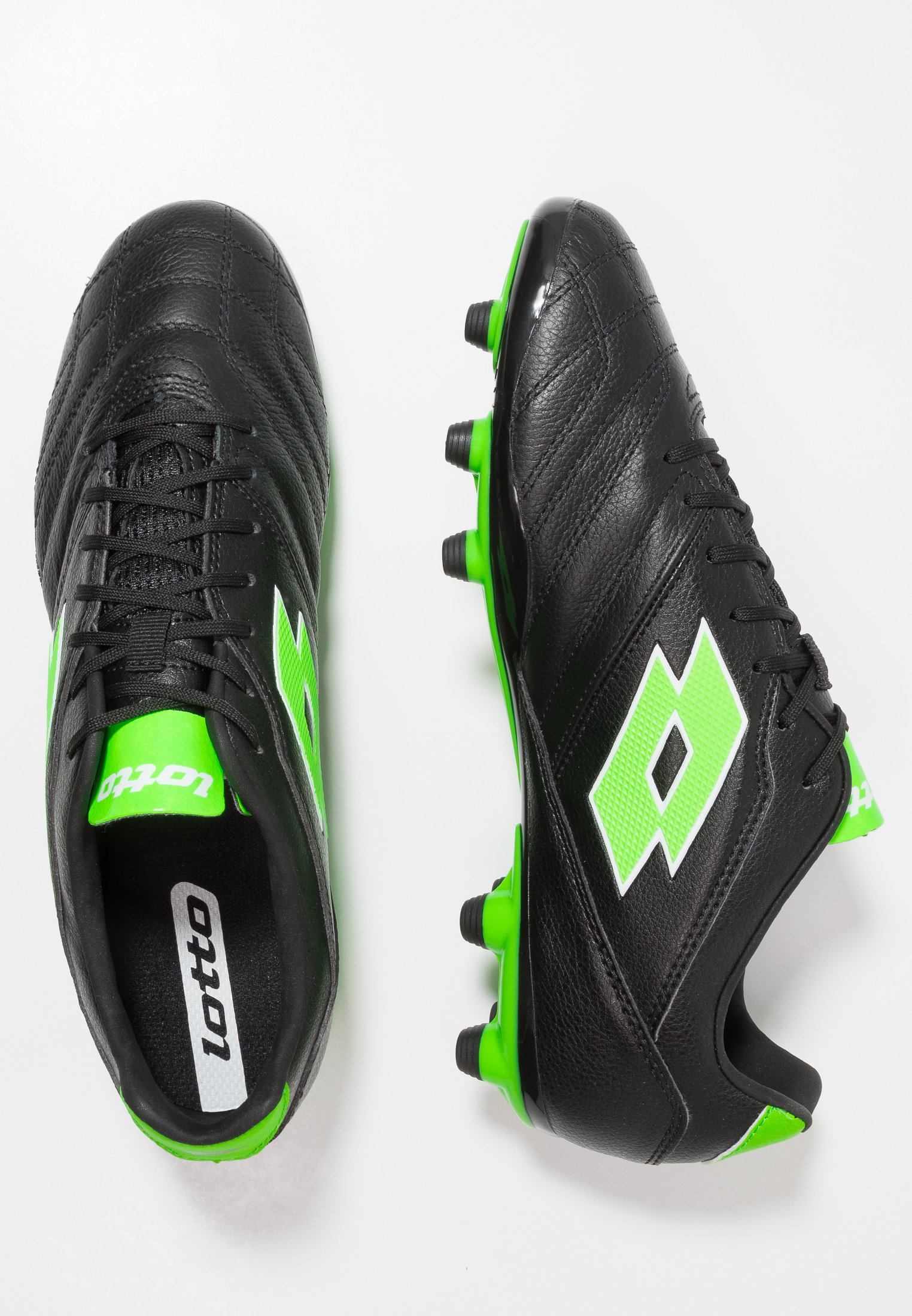 Lotto STADIO 300 II FG Fotballsko all blackspring green Lotto STADIO 300 II FG Fotballsko all blackspring green