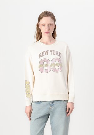 NEW YORK RHINESTONE LOGO CREW NECK - Mikina - eggnog/bliss