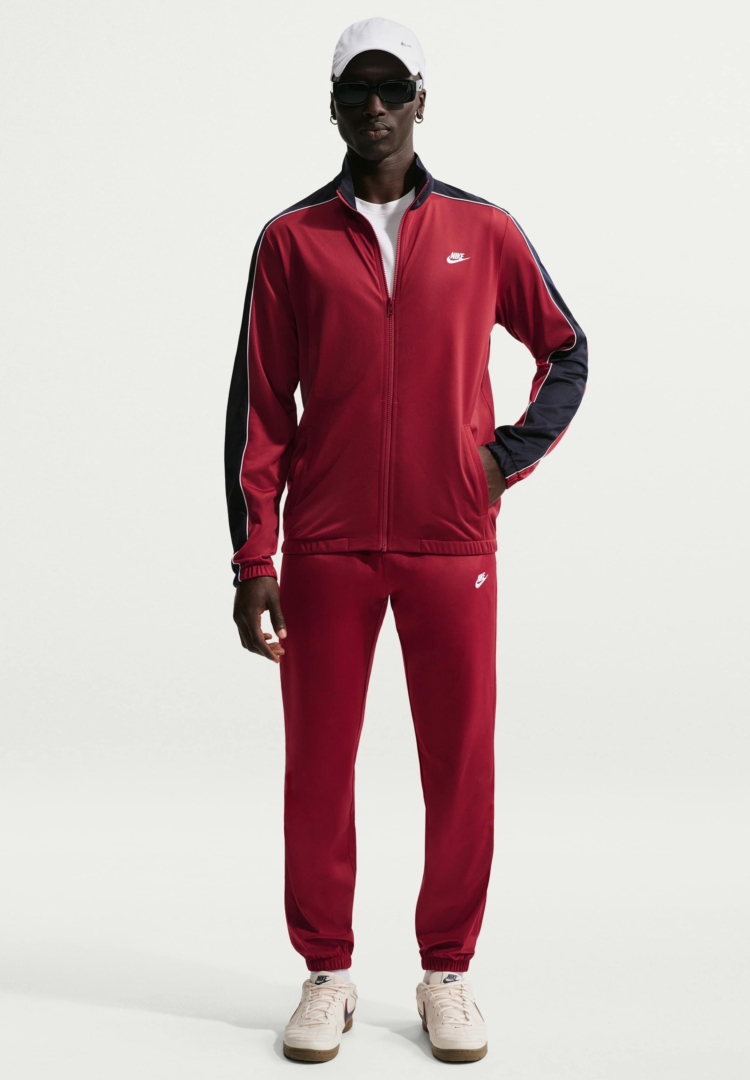 mens red nike tracksuit set