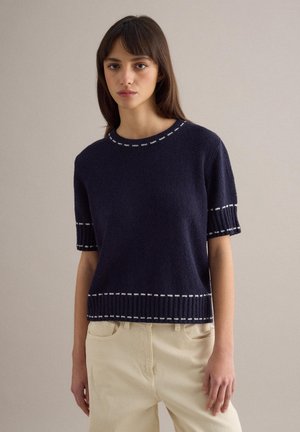 PIOMBO REGULAR FIT WITH CONTRAST STITCHING - Camiseta estampada - royal blue