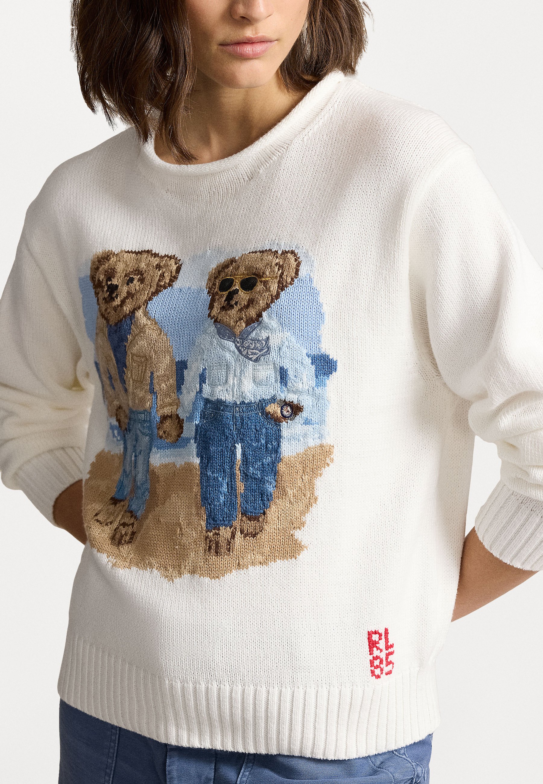 Polo Ralph Lauren THE RALPH & RICKY BEAR SWEATER - Pulover - white