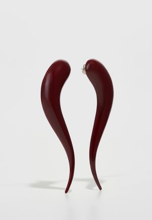 NAIL TWIST EARRINGS - Oorbellen - bordeaux