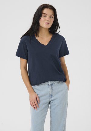 V-NECK TEE - Basic T-shirt - dark sapphire blue