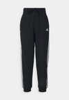 ESSENTIALS 3-STRIPES LOOSE-FIT - Tracksuit bottoms - black/white