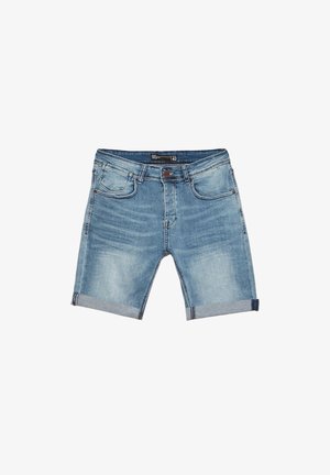 INSIDE, BERMUDA DENIM EFECTO LAVADO - Shorts vaqueros - azul