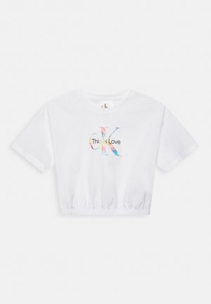 PRIDE MONOGRAM LOGO UNISEX - Print T-shirt - bright white