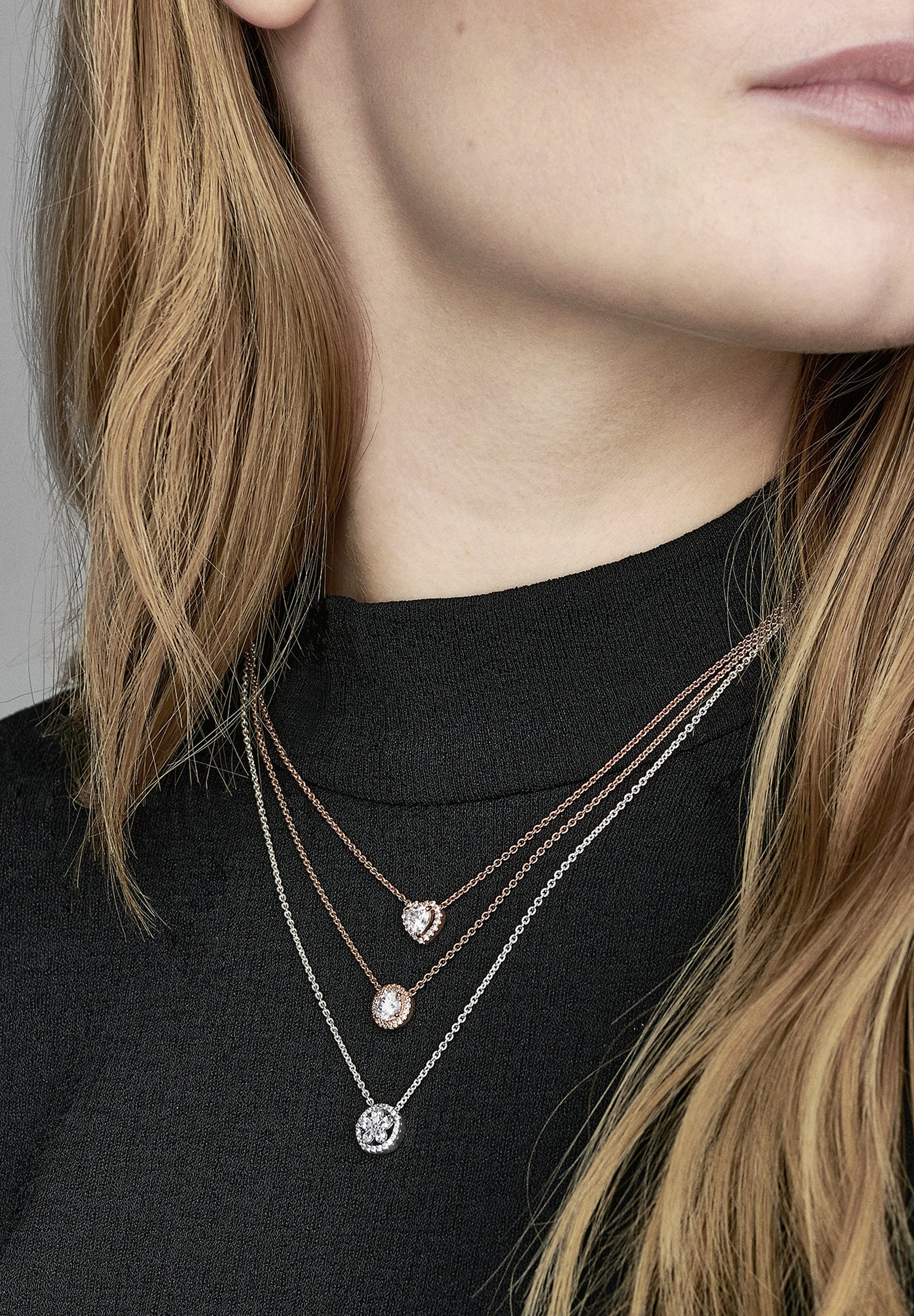 Pandora SPARKLING HEART - Necklace - rose gold plated/rose gold-coloured -  Zalando