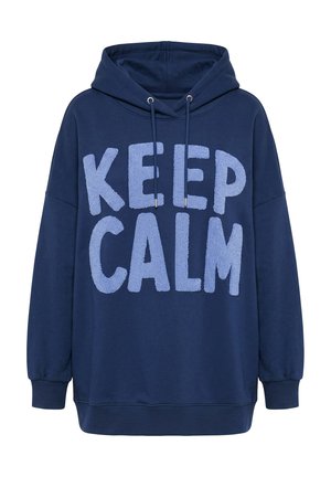 Studio Untold, HOODIE, OVERSIZE SHAPE, TOWEL-STATEMENT - Sudadera con capucha - midnight blue